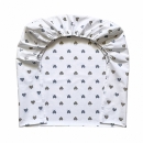 Husa saltea patuț bebe copii din bumbac 120 x 60 cm, Inimioare bej-gri (6)
